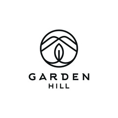 Fototapeta premium logo Garden and mountain hill vector design