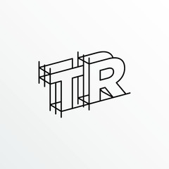 Initial Letter TR with Architecture Graphic Logo Design