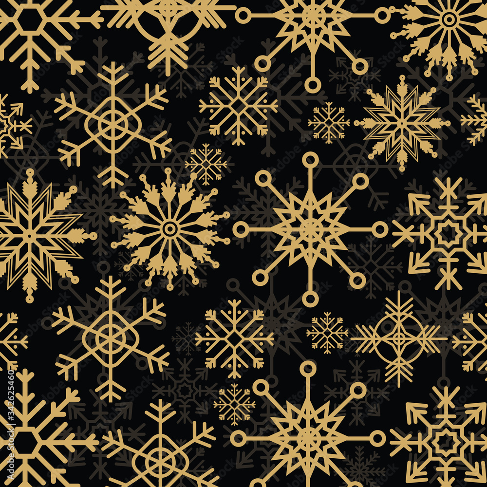 Poster snow. realistic snow overlay background. snowfall, snowflakes in different shapes and forms