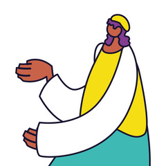 young man standing, line and fill style icon