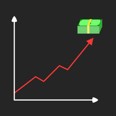 Simple illustration of stock graph going up.