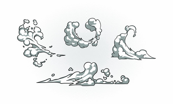 Vector illustration isolated smoke set