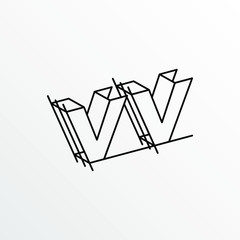 Initial Letter VV with Architecture Graphic Logo Design