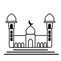 Vector icon of two minarets mosque