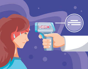 doctor hand holding digital thermometer, prevention of coronavirus