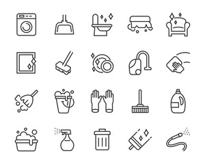 set of cleanning icons, housekeeping, clean, washing