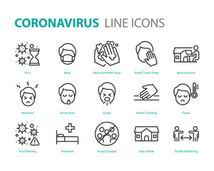 set of virus icons, coronavirus, blood test, sickness, vaccine, illness