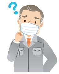 マスクをした男性　作業員　経営者