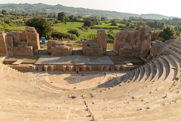 roman odeon theater  in ancient nikopolis area preveza perfecture greece