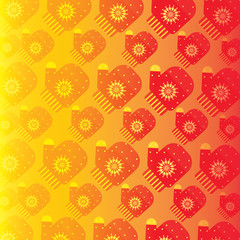 Mittens, vector bright winter seamless pattern