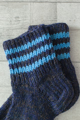 knitted socks with wool