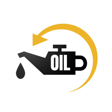 Oil Change Logo Vector Icon With Circle Arrow Sign Symbol