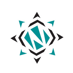 Fototapeta premium Creative stylish Star Compass Logo vector Concept Design Template