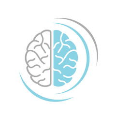 Brain Logo Brainstorm power silhouette design vector template