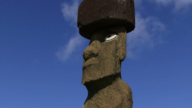 Easter Island Moai statues on a bright sunny day
