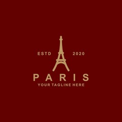Fototapeta na wymiar Paris outline logo design template