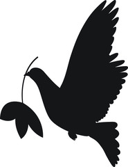Dove of peace simple icon. Flying dove of peace icon art