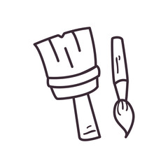 Paint brushes line style icon vector design