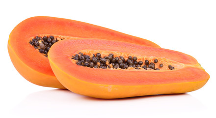 papaya healthy fresh fruit from nature isolated on a white background.