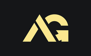Fototapeta AG or GA and A, G Uppercase Letter Initial Logo Design, Vector Template obraz