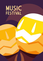 poster music festival with musical instrument