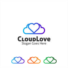 Cloud love logo design