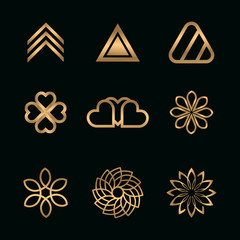 
Abstract business golden logo collection