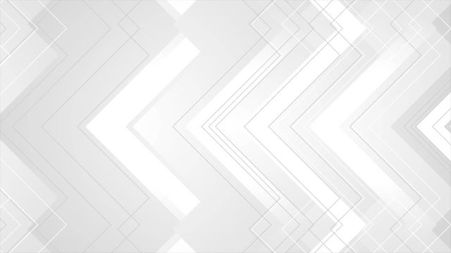 Grey and white arrows abstract tech motion background. Seamless looping. Video animation Ultra HD 4K 3840x2160
