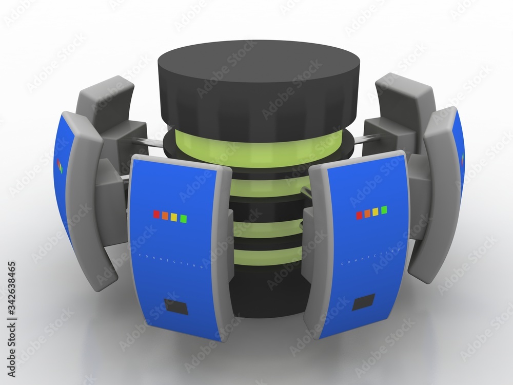 Poster 3d rendering wifi repeater booster with database