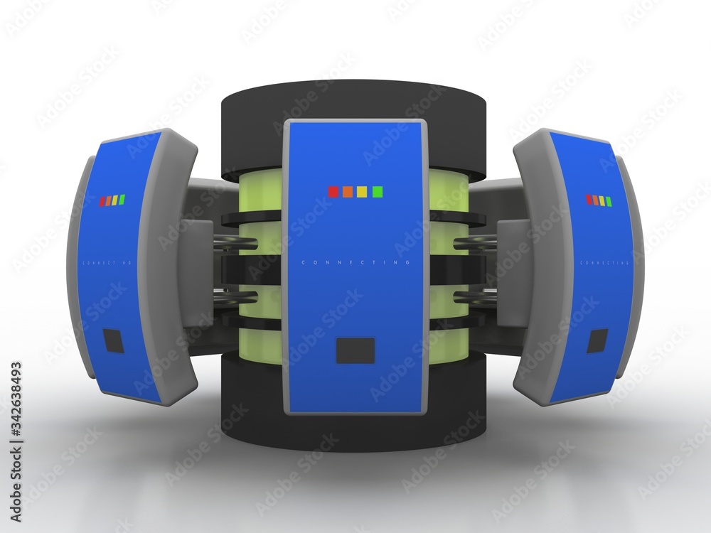 Poster 3d rendering wifi repeater booster with database
