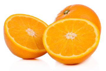 orange healthy fresh fruit from nature isolated on a white background.