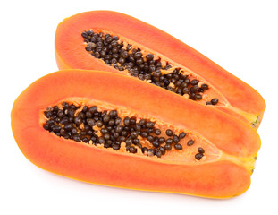 papaya healthy fresh fruit from nature isolated on a white background.