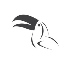 Vector of hornbill Black design. Wild Animal. Bird. Easy editable layered vector illustration. on white background © ploygraphic