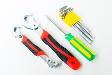 Labor day. Different tools isolated on a white background