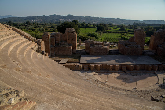 roman odeon theater  in ancient nikopolis area preveza perfecture greece