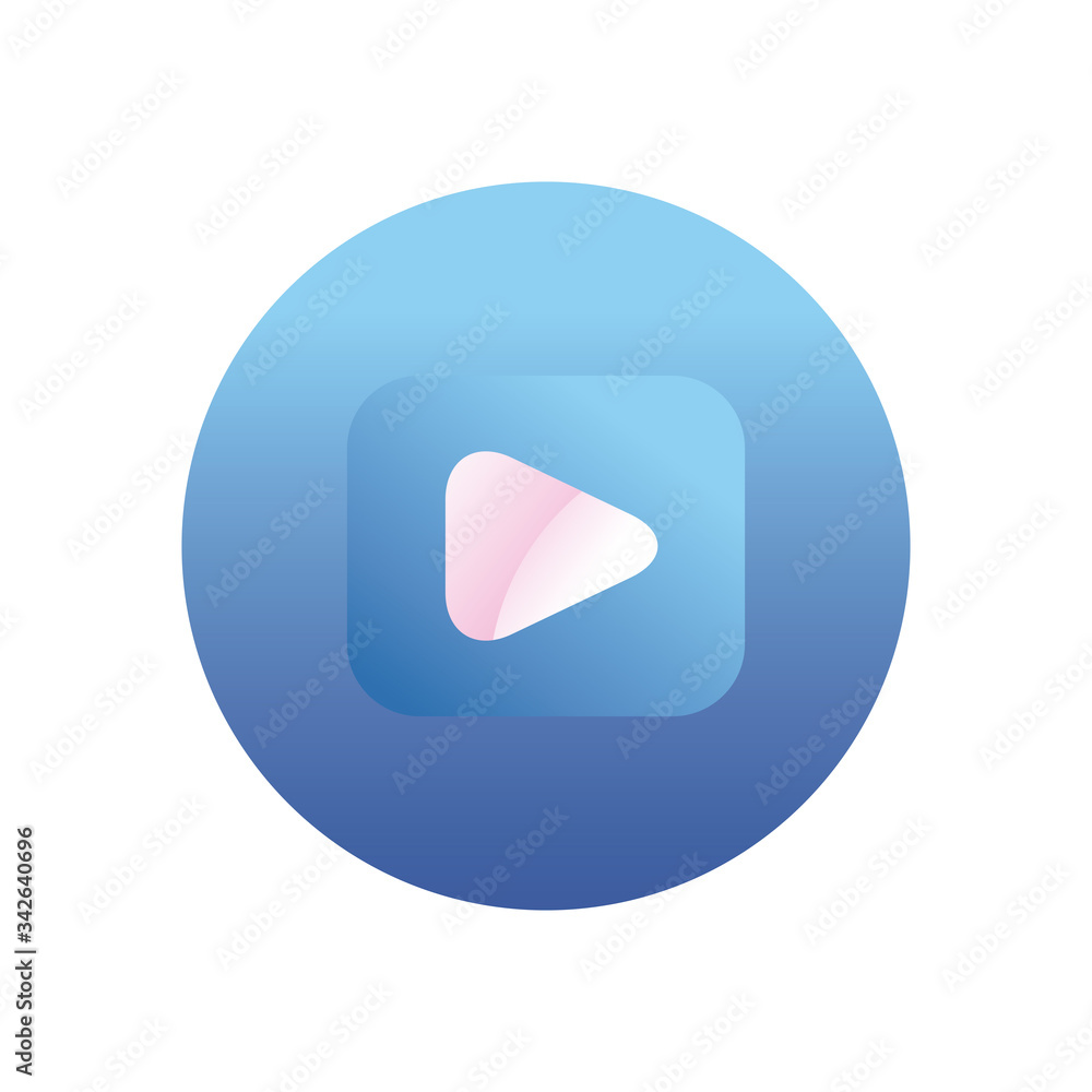 Poster play button gradient style icon vector design