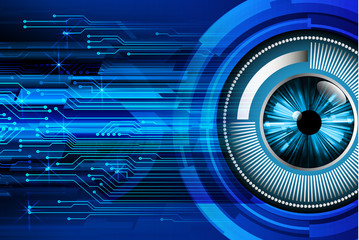 Blue eye cyber circuit future technology concept background