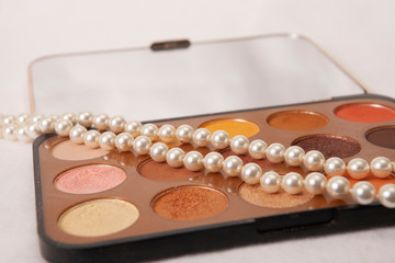 pearls and powder make up close up