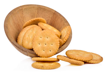 Crackers isolated on white background.