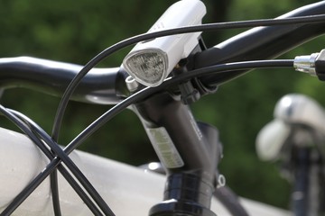 bicycle forward headlight on the bicycle hand bar