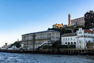 Guardhouse Sally Port and Barracks Apartment at Alcatraz Island Prison, San Francisco California...