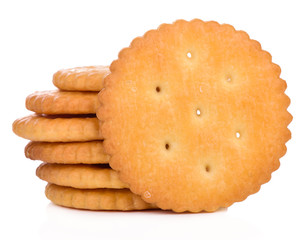 Crackers isolated on white background.