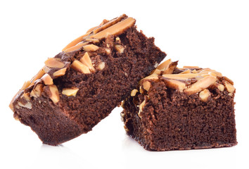 brownies isolated on the white background.