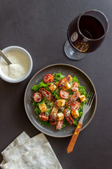 Caesar salad with chicken. Healthy eating. Diet. Recipes of national dishes.