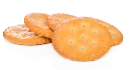 Crackers isolated on white background.