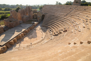 roman odeon theater  in ancient nikopolis area preveza perfecture greece