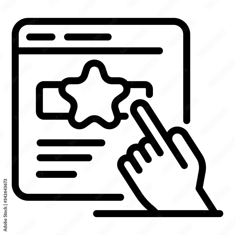 Poster finger application window icon. outline finger application window vector icon for web design isolate