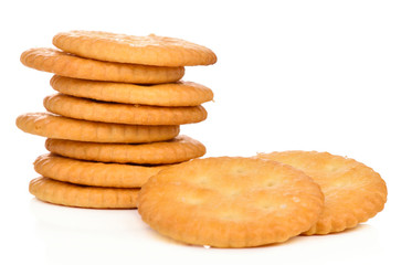 Crackers isolated on white background.