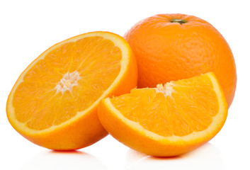 orange healthy fresh fruit from nature isolated on a white background.