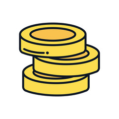 money coins icon, color line style